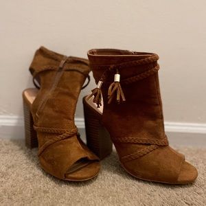 8.5 Heeled Booties, worn once.